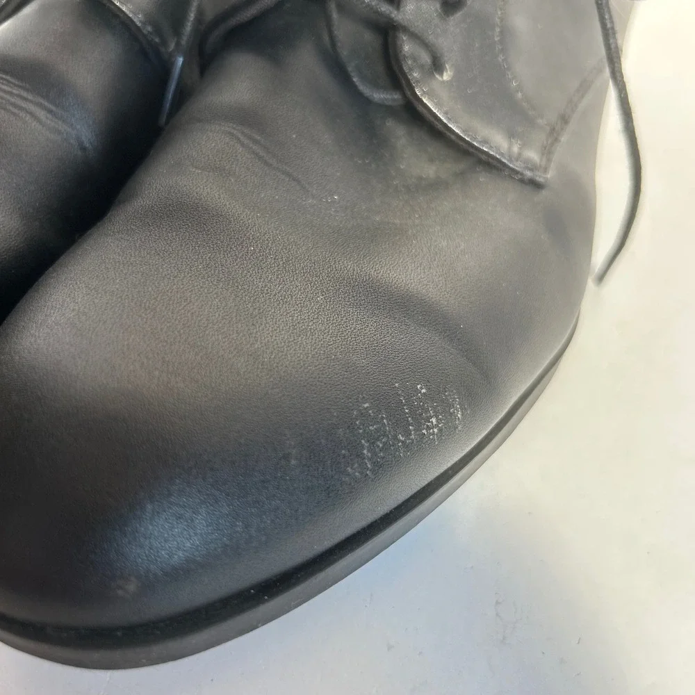 H&M Mens Black Leather Lace Up Oxford Dress Shoes‎ Size 7.5 US 40 EUR